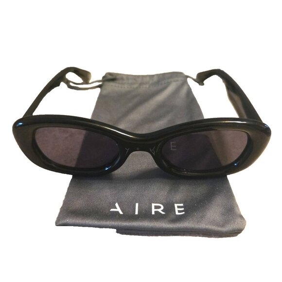 NEW Aire Sunglasses Calisto Black Rectangle Frame Trendy with Bag Cat Eye main image 4